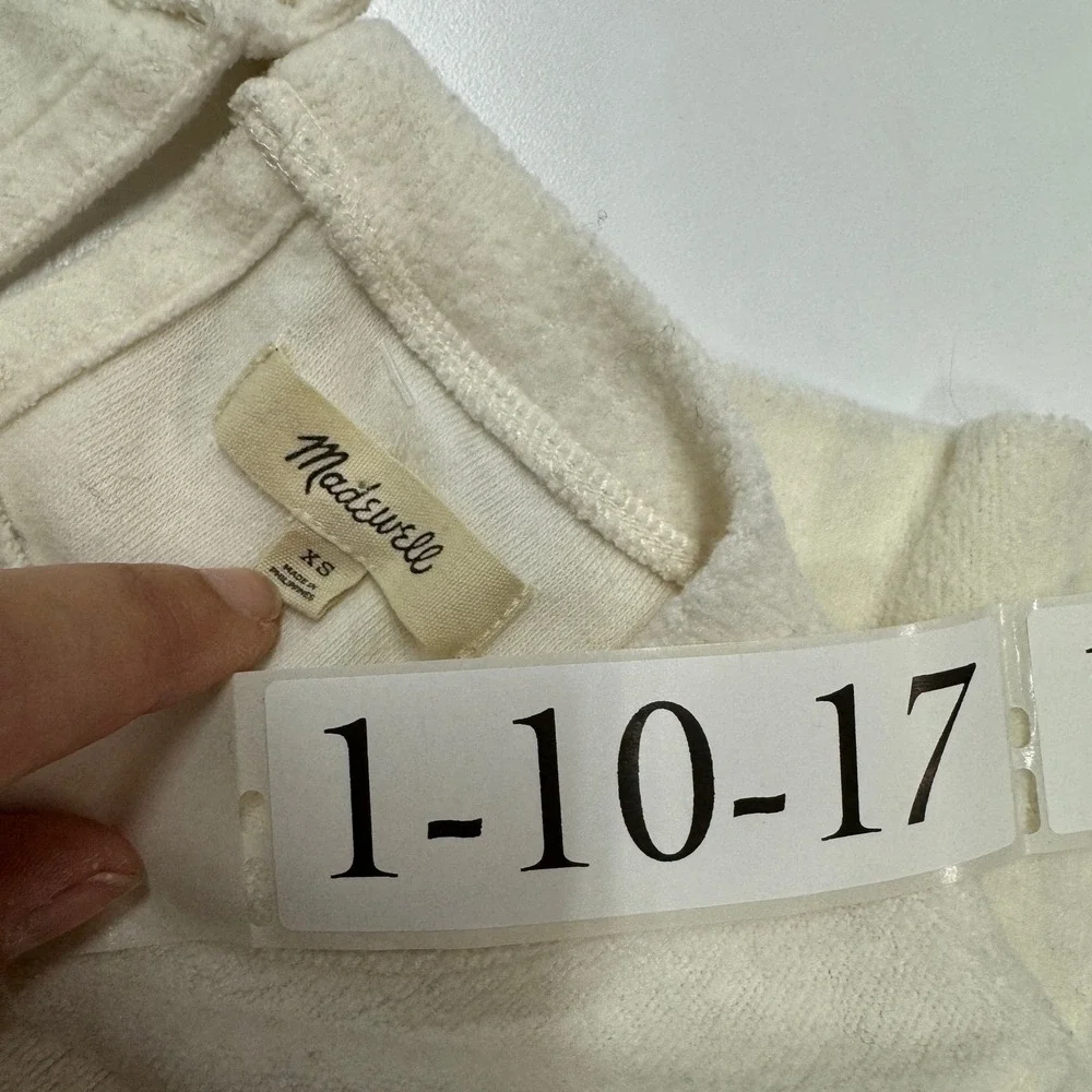 Madewell Shirt Womens XS‎ Cream Brushed Puff Sleeve NG574 Knit Top